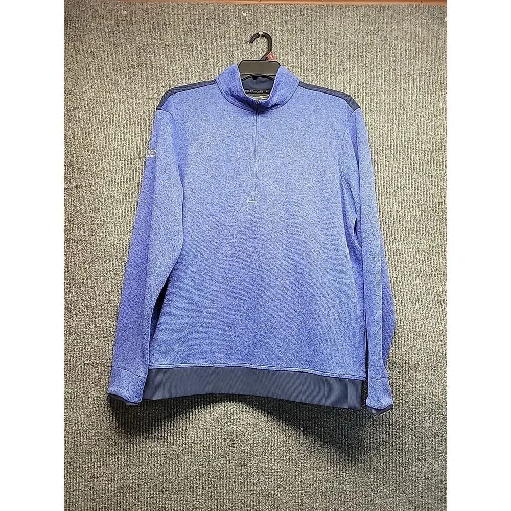 Under Armour ColdGear Mens XL Blue‎ Heathered 1/4 Zip Pullover Sweatshirt Loose